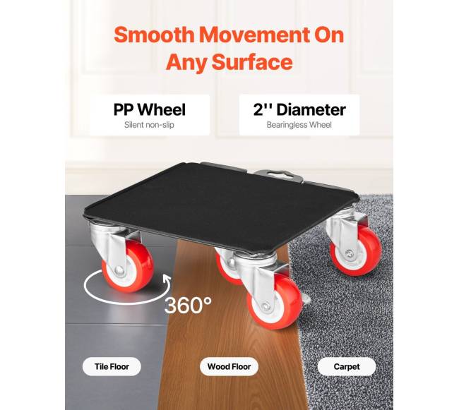 Baldų pervežimo vežimėlis su 5 ratukais 1575 kg talpa3