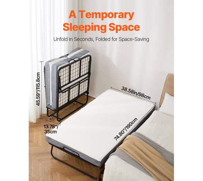 Sulankstoma lova svečiams su 5 cm putų čiužiniu1