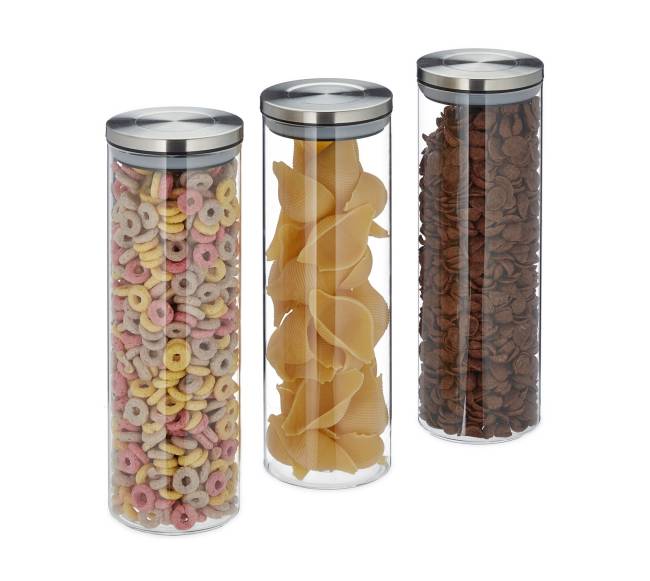 3 laikymo stiklainių rinkinys 1,8 L0