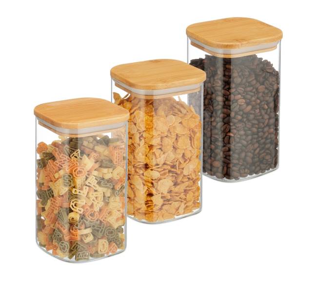 3 laikymo stiklainių su dangteliais rinkinys 1200 ml0