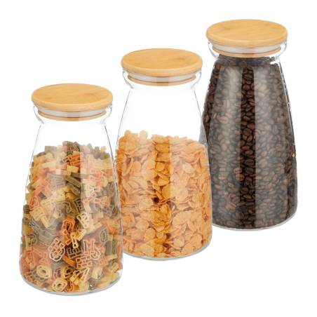 3 laikymo stiklainių su dangteliais rinkinys 1400 ml0