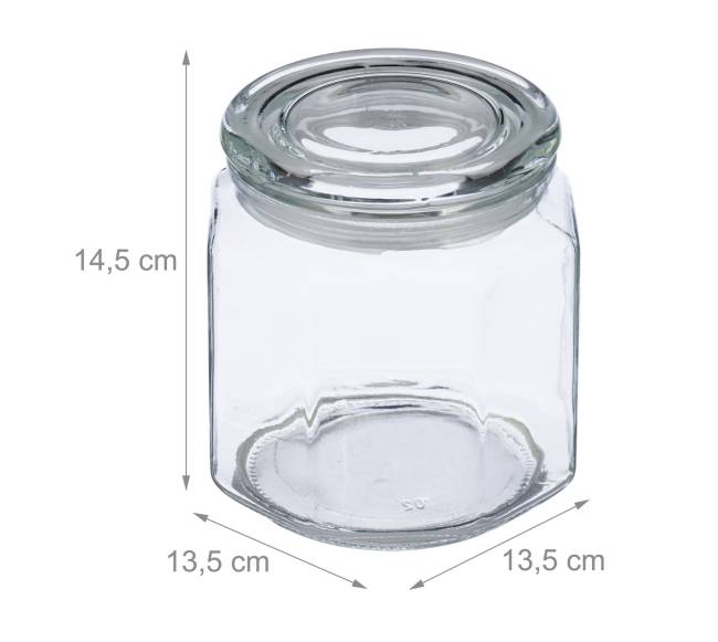 6x 1,3 l stikliniai laikymo indai su dangteliais3