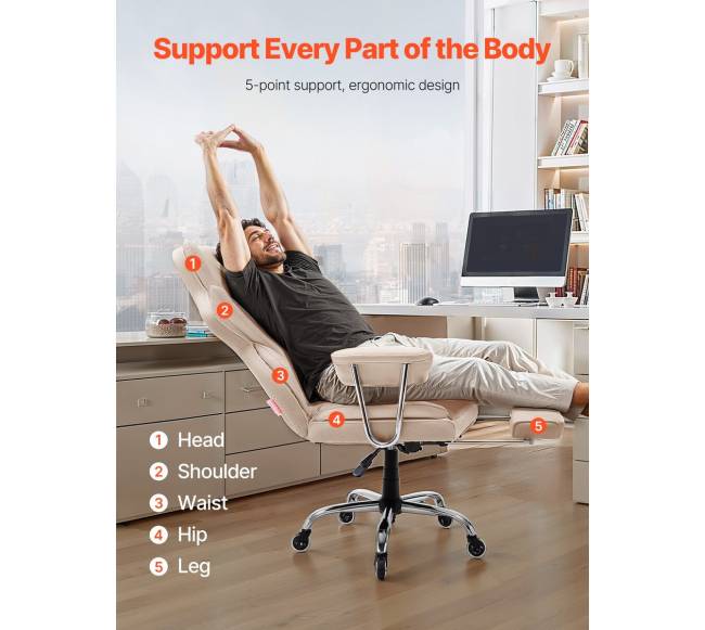 Vadovo biuro kėdė su atrama kojoms ir nuimamomis rankenomis1