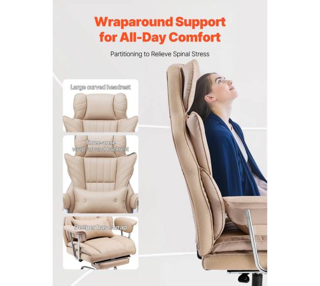 Vadovo biuro kėdė su atrama kojoms ir nuimamomis rankenomis3