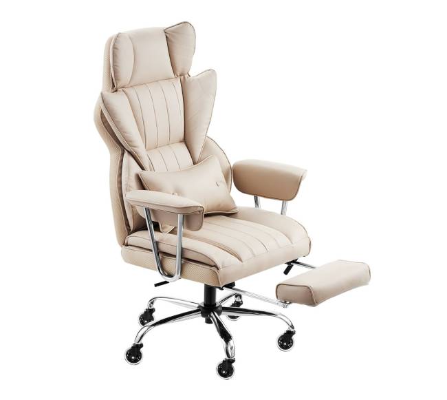 Vadovo biuro kėdė su atrama kojoms ir nuimamomis rankenomis9