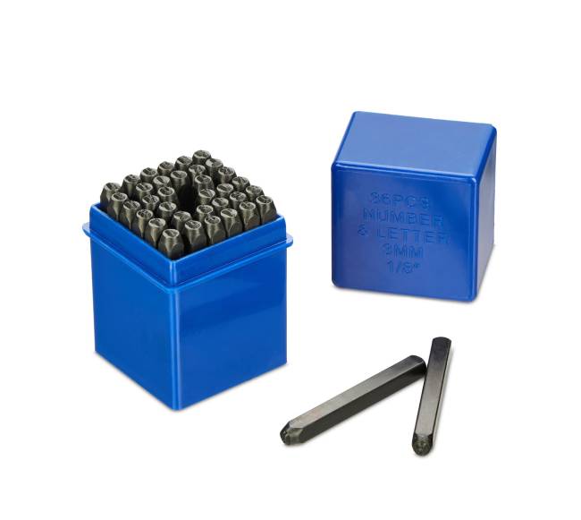 Raidžių štampų rinkinys 3 mm0