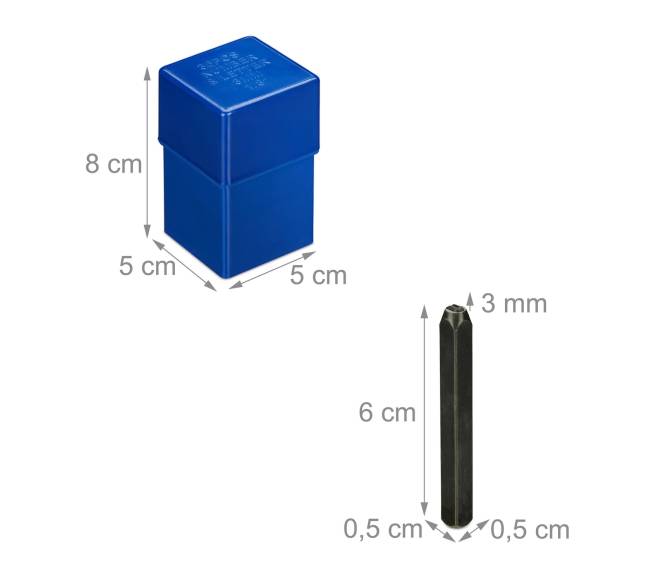 Raidžių štampų rinkinys 3 mm3