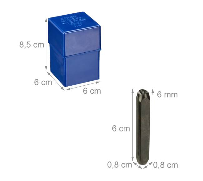 Raidžių štampų rinkinys 6 mm3