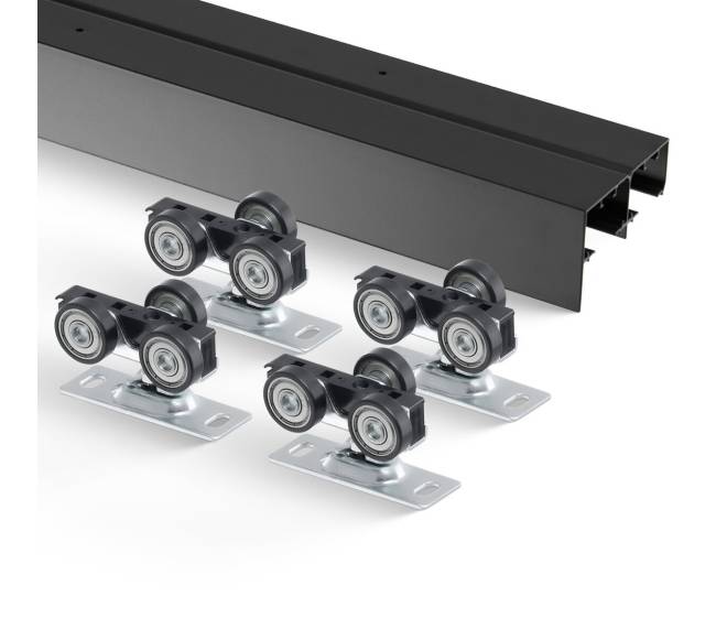 Dviejų durų bėgių sistema 122 cm0