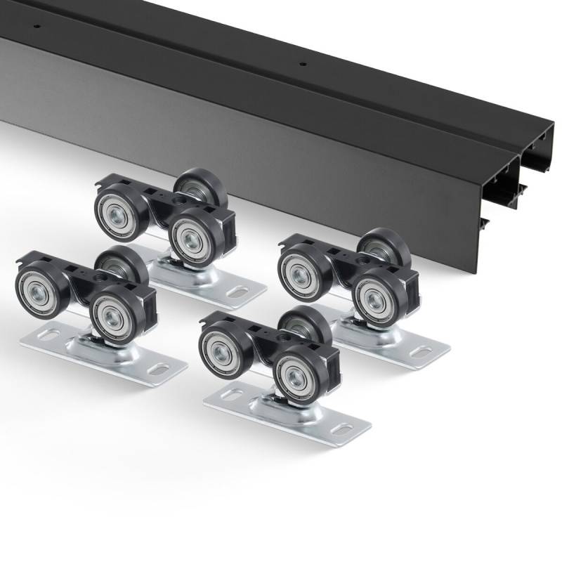 Dviejų durų bėgių sistema 122 cm0