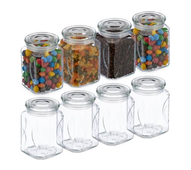 8 laikymo stiklainių su dangteliu rinkinys 750 ml0