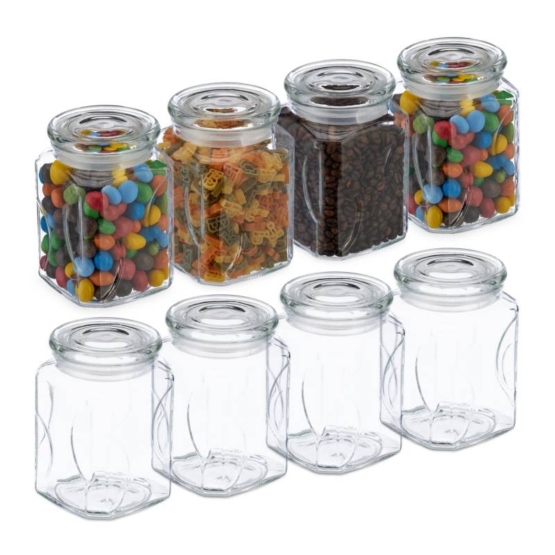 8 laikymo stiklainių su dangteliu rinkinys 750 ml0