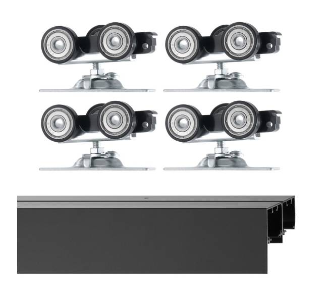 Dviejų durų bėgių sistema 122 cm9