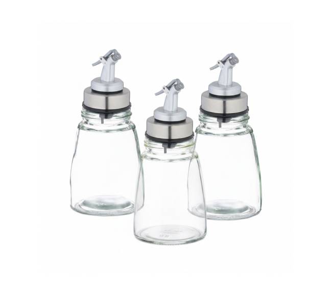 3 papildomų stiklinių aliejaus butelių rinkinys7