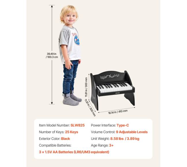Vaikiškas pianino klaviatūra, 25 klavišai6