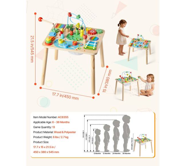 Montessori veiklų stalas vaikams 1–3 m.6