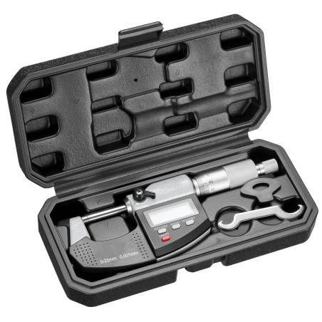 Mikrometrų rinkinys: skaitmeninis išorinis mikrometras 0–25,4 mm0
