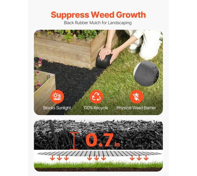 Guminių mulčių rulonas kraštovaizdžiui 3x0,11 m1