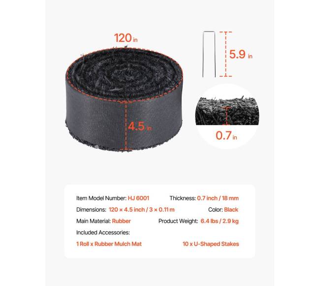 Guminių mulčių rulonas kraštovaizdžiui 3x0,11 m6