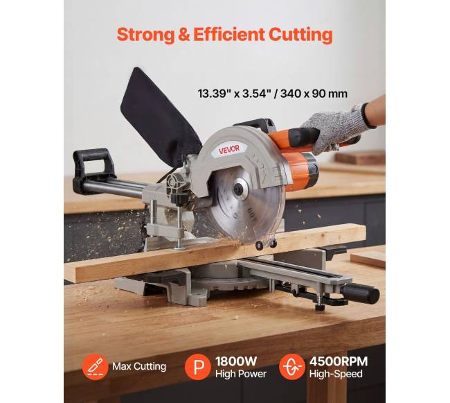 Stumdomas kombinuotas kampinis pjūklas 254 mm2