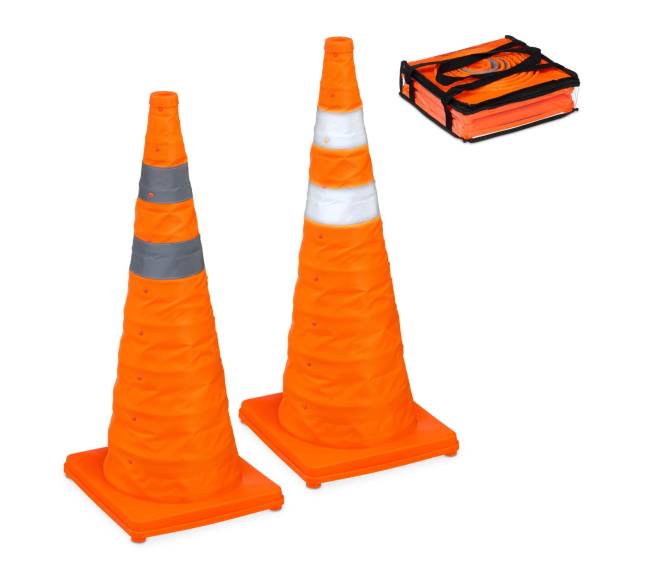 2 sulankstomų saugos kūgių rinkinys 70 cm0