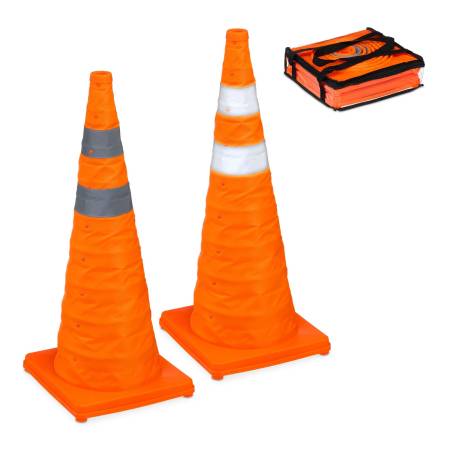 2 sulankstomų saugos kūgių rinkinys 70 cm0