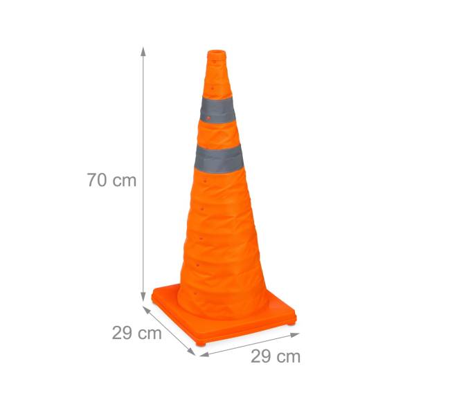 2 sulankstomų saugos kūgių rinkinys 70 cm3