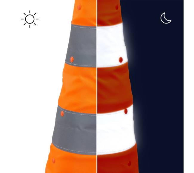 4 sulankstomų saugos kūgių rinkinys 70 cm5