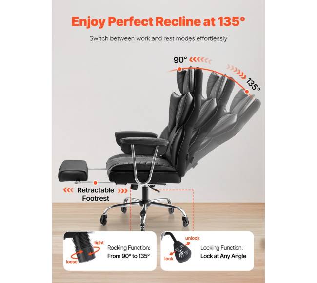 Direktoriaus kėdė su kojų atrama ir nuimamais porankiais4