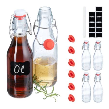 6 užspaudžiamų butelių rinkinys 250 ml0
