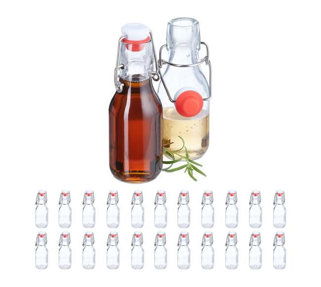 24 buteliukų su užsegamu kamščiu rinkinys 100 ml0
