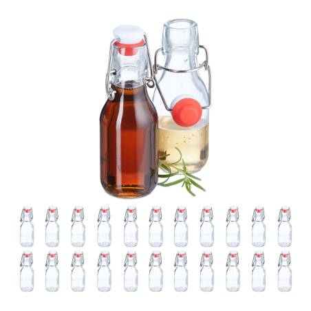 24 buteliukų su užsegamu kamščiu rinkinys 100 ml0