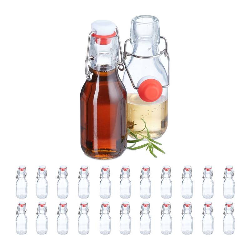 24 buteliukų su užsegamu kamščiu rinkinys 100 ml0
