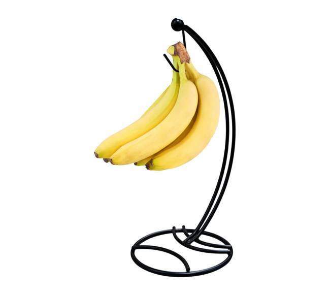 Juodas metalinis bananų laikiklis0