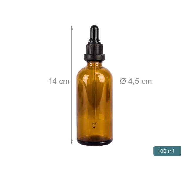 12 vnt. 100 ml gintaro spalvos lašintuvų buteliukų3
