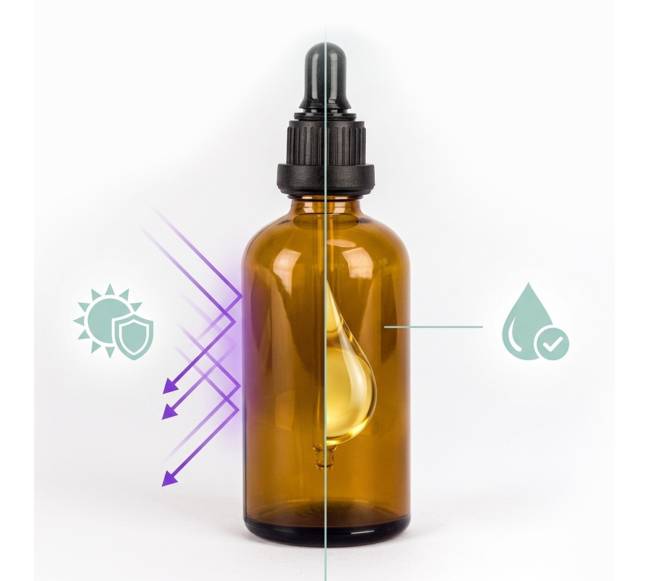 12 vnt. 100 ml gintaro spalvos lašintuvų buteliukų4
