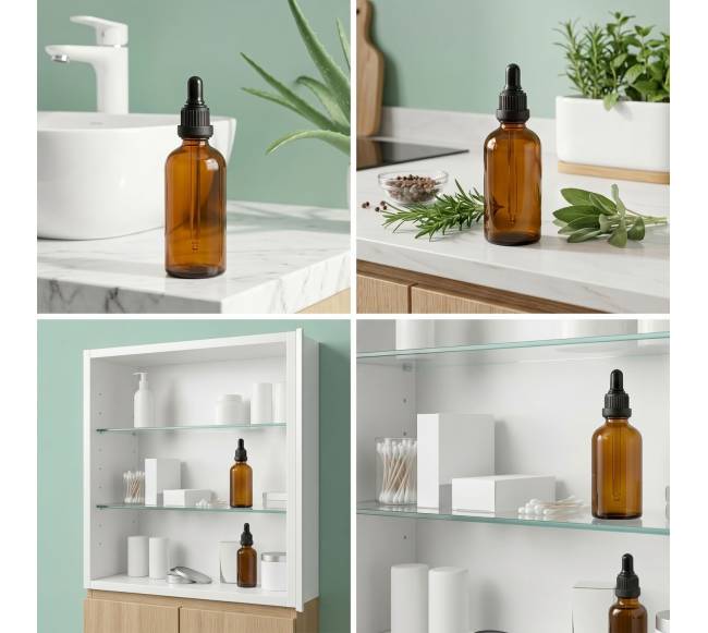 12 vnt. 100 ml gintaro spalvos lašintuvų buteliukų7