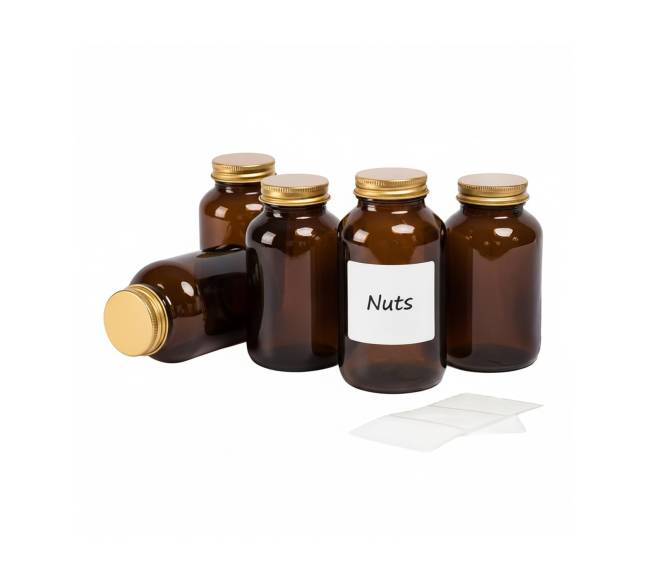 Gintarinio stiklo indeliai, 5 vnt. rinkinys, 250 ml6