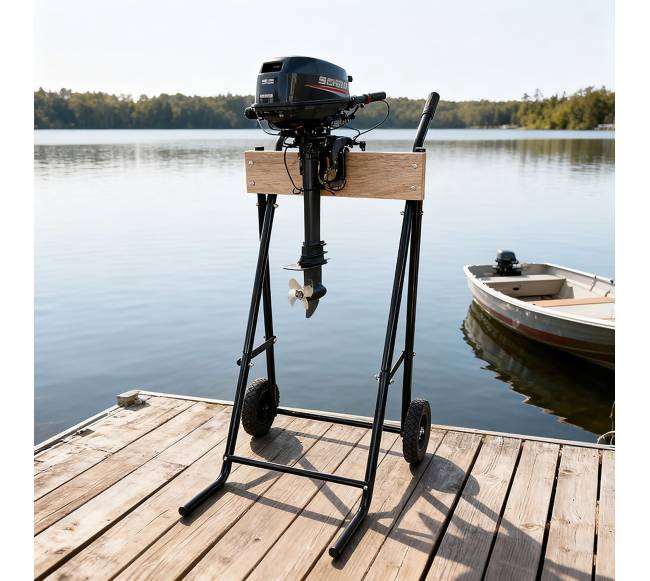 Pakabinamojo variklio stovas, plienas ir medis1