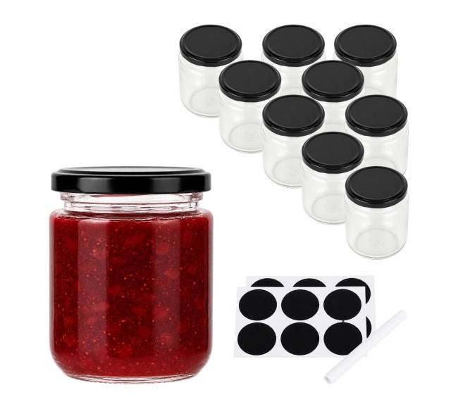 10 uogienės stiklainių rinkinys, 200 ml0