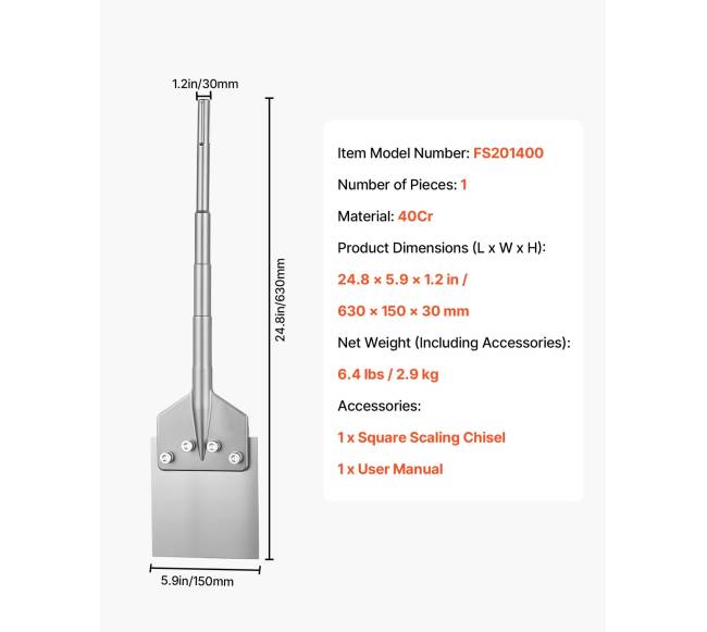 SDS Max grindų gremžtuvas 630 x 150 mm1
