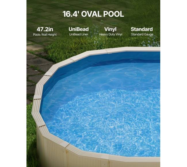 Ovalus baseino įdėklas 5x3m Unibead stiliaus1