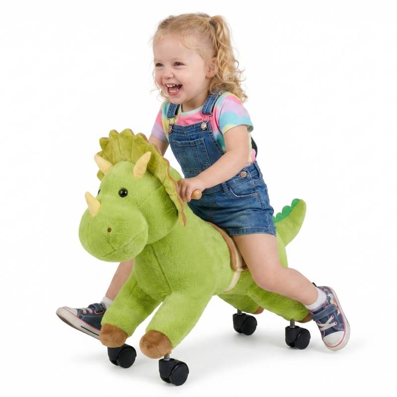 Vaikiškas jojamas dinozauras su ratukais0