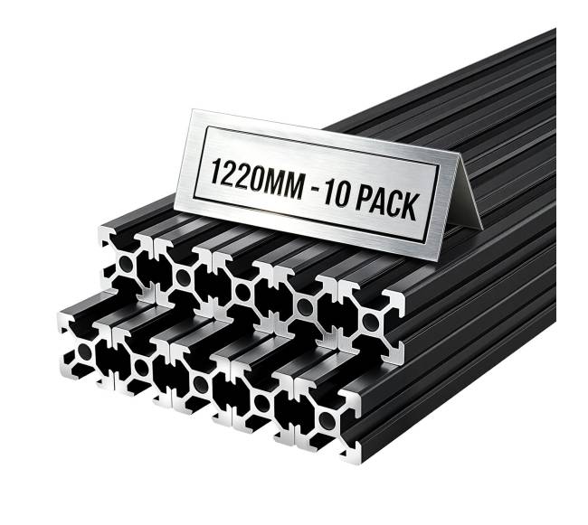 10 vnt. 2020 aliuminio profilių, 1220 mm, juodi0