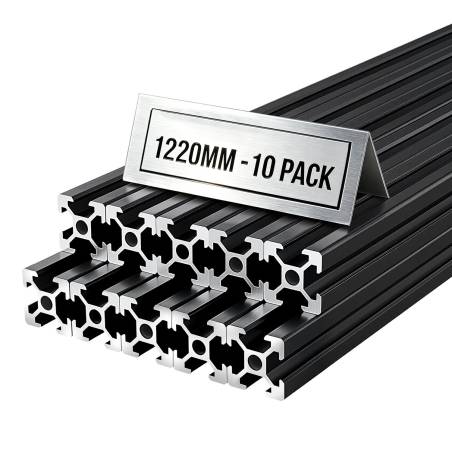 10 vnt. 2020 aliuminio profilių, 1220 mm, juodi0