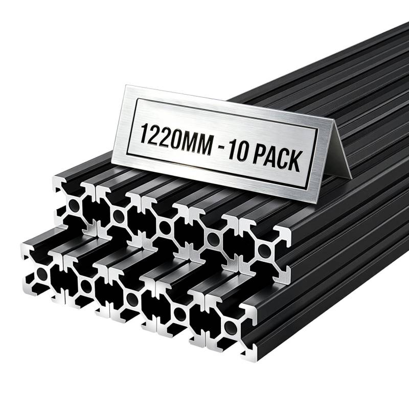 10 vnt. 2020 aliuminio profilių, 1220 mm, juodi0
