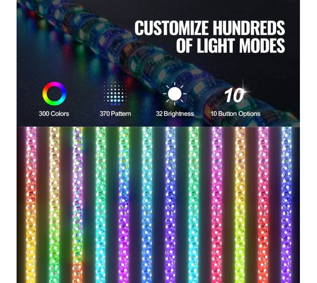 LED apšvietimo plaktuko įrankis 2vnt 1,2m RGB3