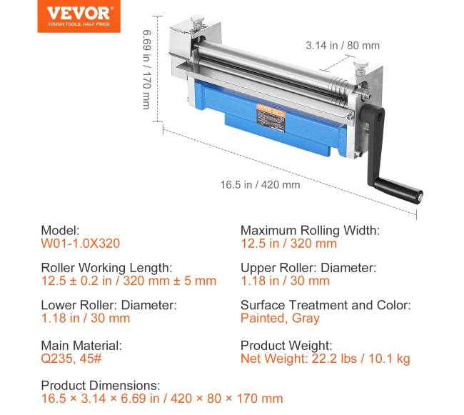 Lakštinio metalo valcavimo staklės, 320 mm6