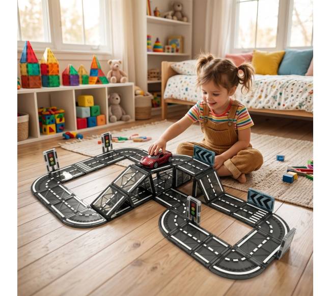 Magnetinis kelių statybos rinkinys vaikams5
