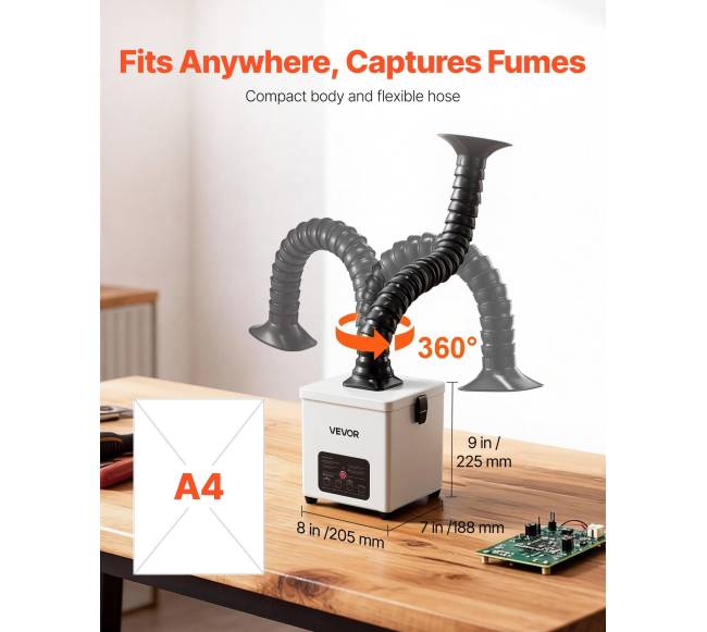 Litavimo dūmų ištraukiklis su 3 pakopų filtru4